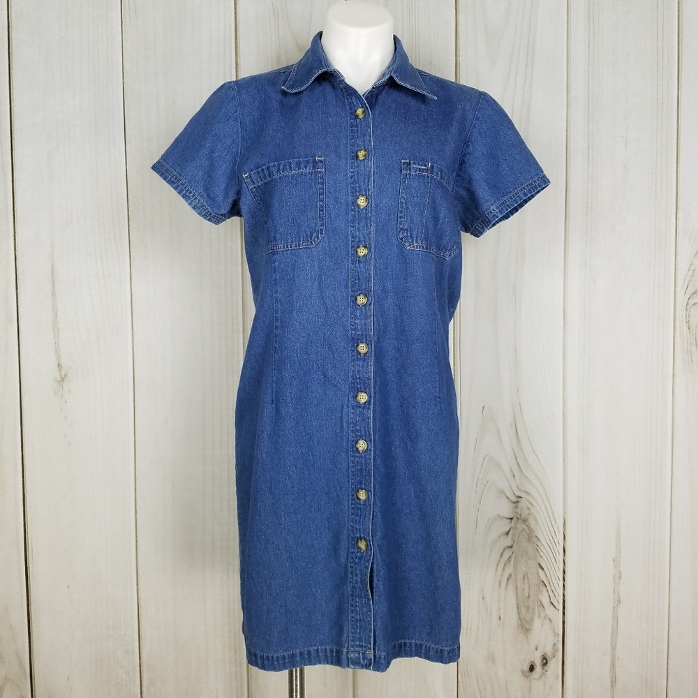 VTG Real Comfort Denim Shirt Dress Button-down